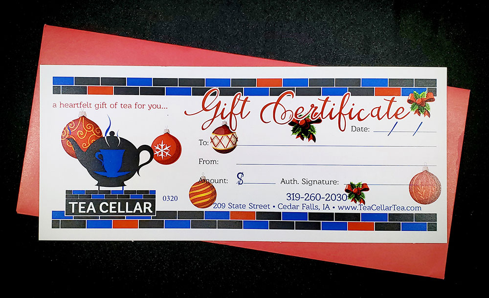 Tea Cellar – Gift Certificate
