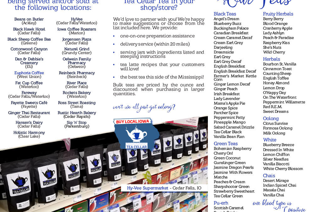 Tea Cellar – Tri-Fold B rochure