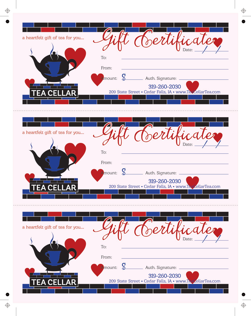 Tea Cellar – Gift Certificate