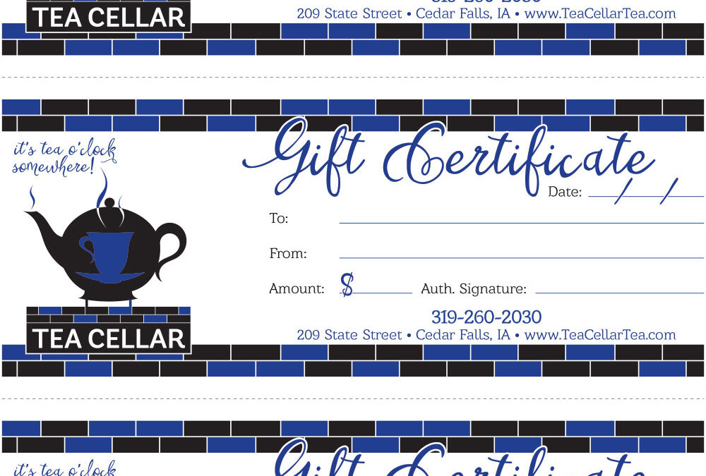 Tea Cellar – Gift Certificates