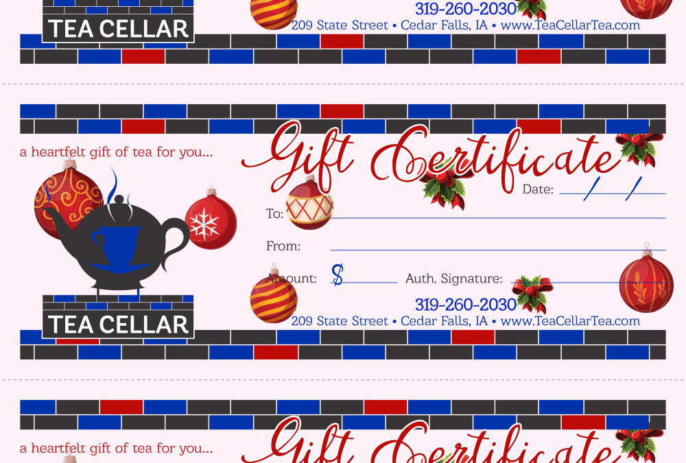 Tea Cellar – Gift Certificates