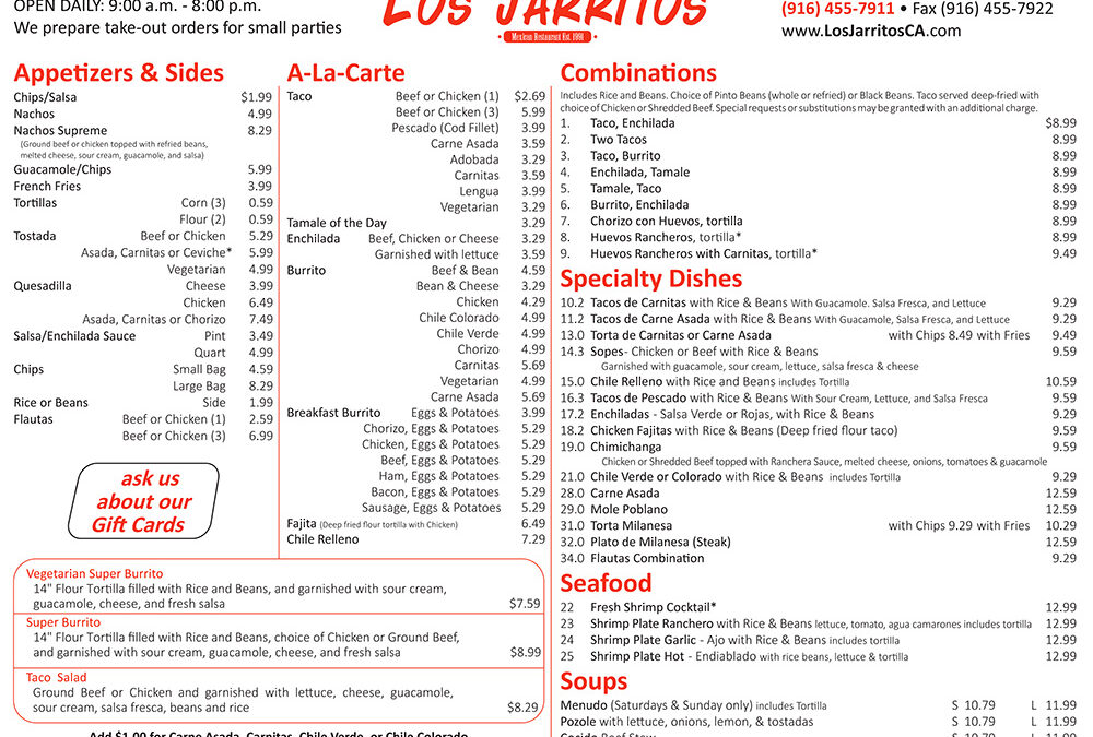 Los Jarritos – Menu Design