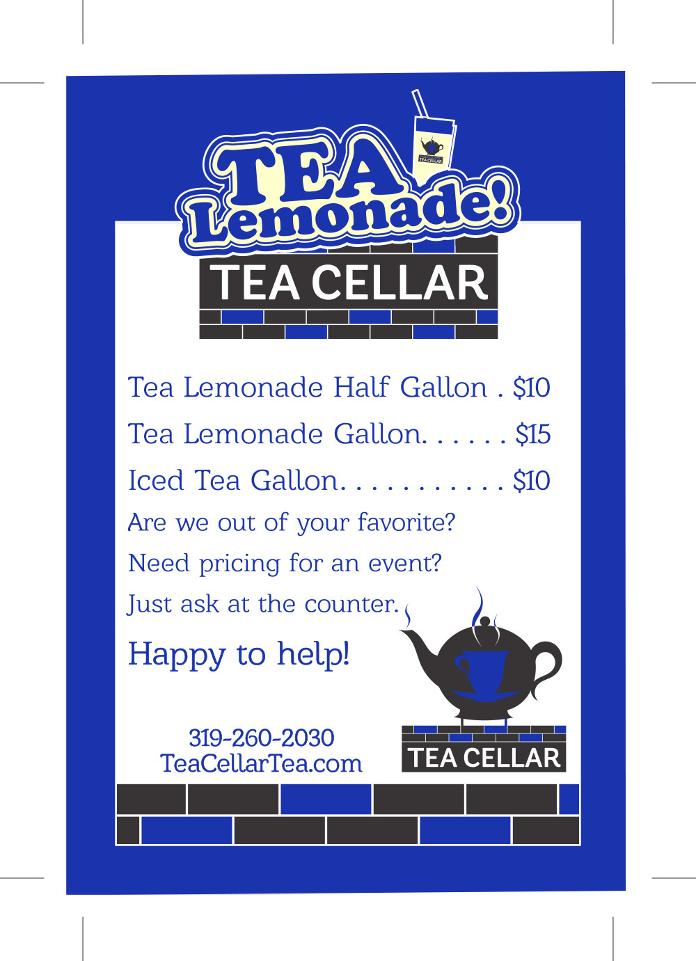 Tea Cellar – Point of Purchase Sign