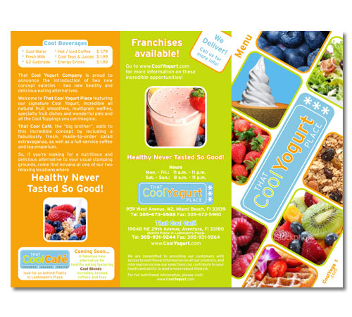 Cool Yogurt – Take Out Menu