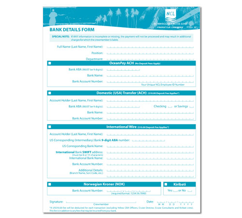OceanPay – Bank Form