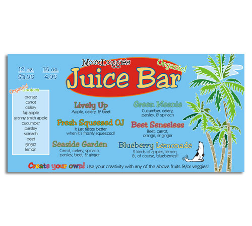MoonDoggies – Juice Menu