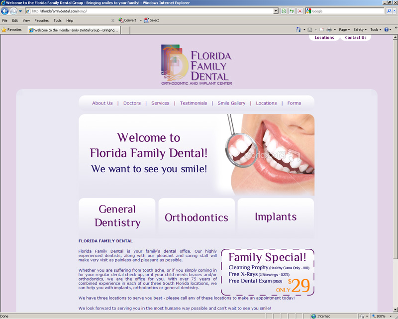 Florida Family Dental – Website