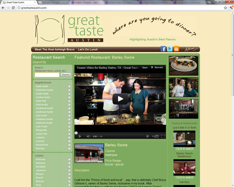 Great Taste Austin – Website